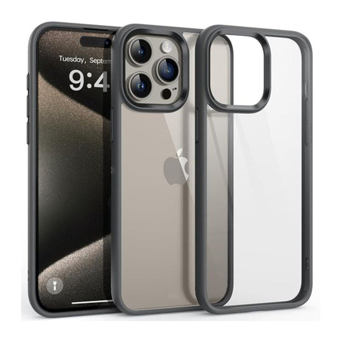Magic Mask Mobile Cover, clear back phone case with black bumper shown beside an iPhone
