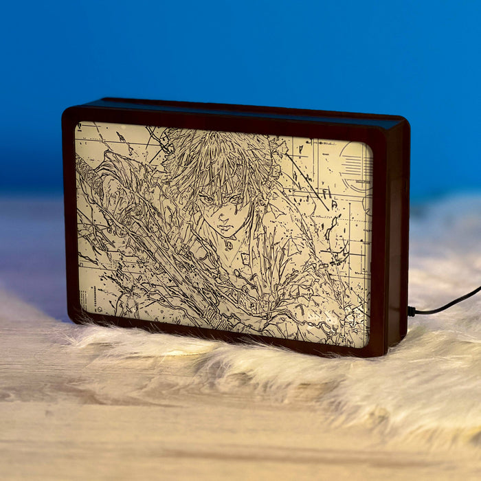 Zenitsu Agatsuma Night Light Box switched off, engraved Demon Slayer anime outline