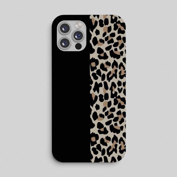 Black leopard phone case
