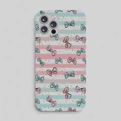 Pastel Bow Stripes Phone Case