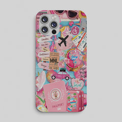 Pink Passport Suitcase Phone Case