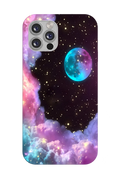 Printed phone case with a galaxy moon design